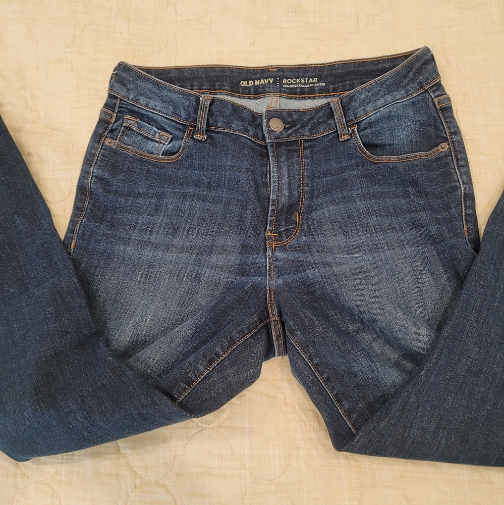 Old Navy RockStar Mid Rise Skinny Jeans Size 6s